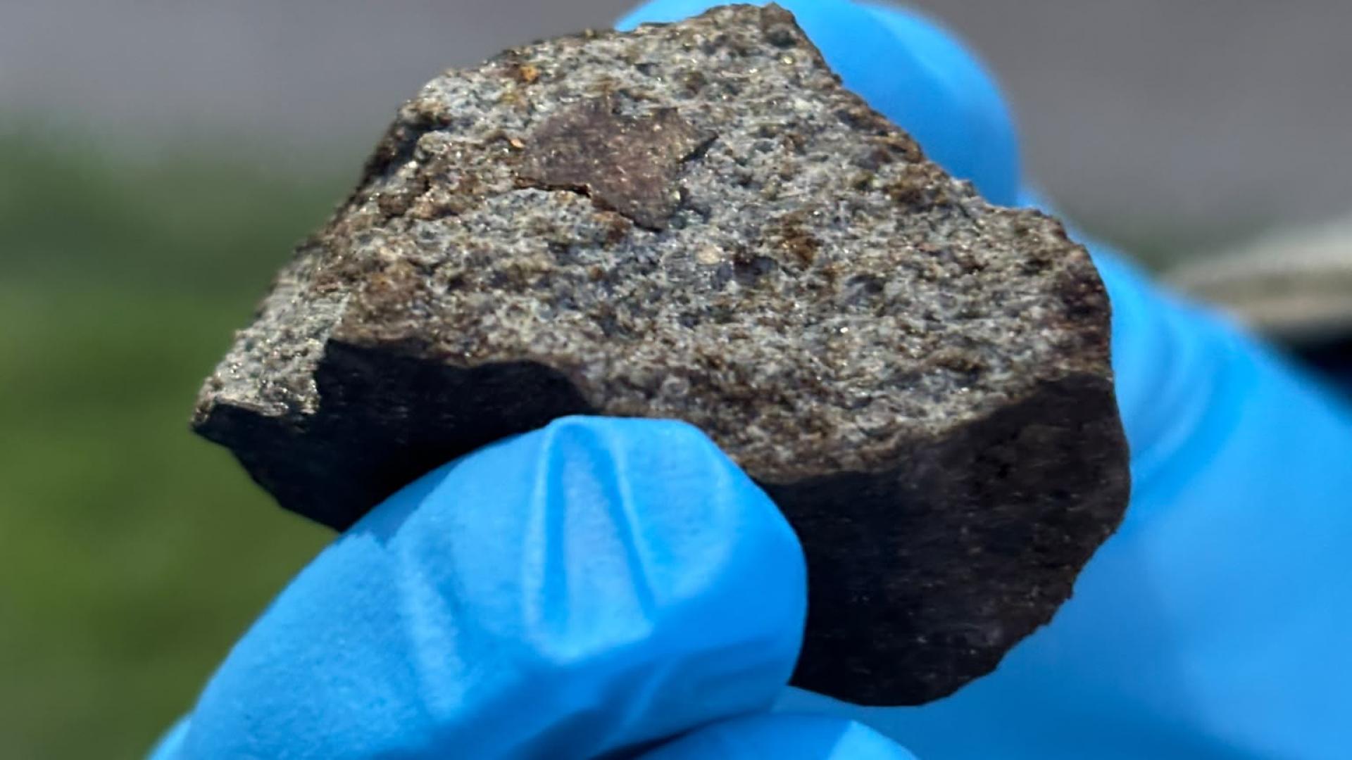 Meteorite in hand